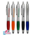 Union Printed "Rio Retractable" Stylus Pen w/ Rubber Grip